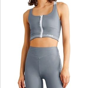 Adam Selman Sport Zip Top in Grey